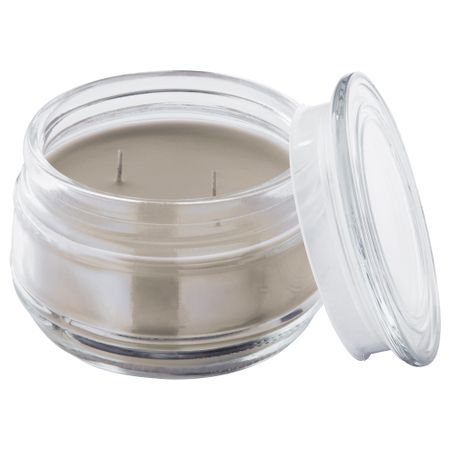 Ароматическая свеча в стакане, 2 фитиля ЛУГГА, Нежная ваниль бежевый, бежевый (10 см)