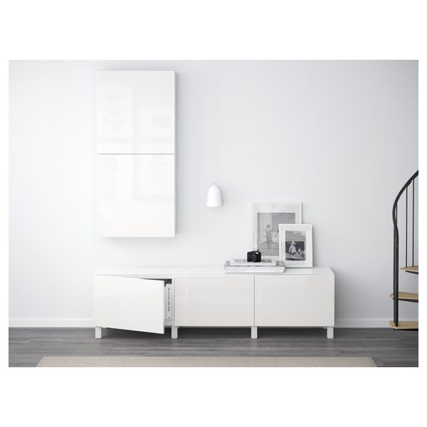 Комбинация для хранения с ящиками БЕСТО, белый, Сельсвикен глянцевый/белый (180x40x48 см) - фото 2