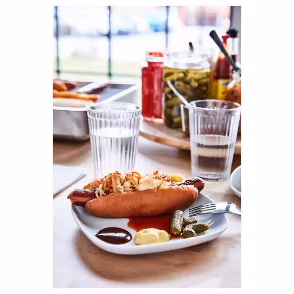 VÄRDERA Тарелка десертная - белый 18x18 см - схема-чертеж с размерами