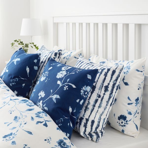 Чехол на подушку, синий-белый 50x50 см IKEA BLÅGRAN БЛОГРАН 304.325.97 - фото 2