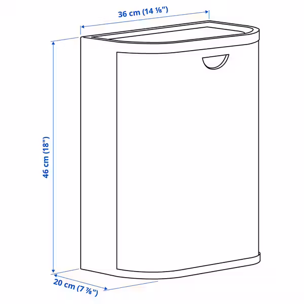 GÅRDSBUTIK ГОРДСБУТИК Контейнер с крышкой - серо-бежевый 21 л - схема-чертеж с размерами