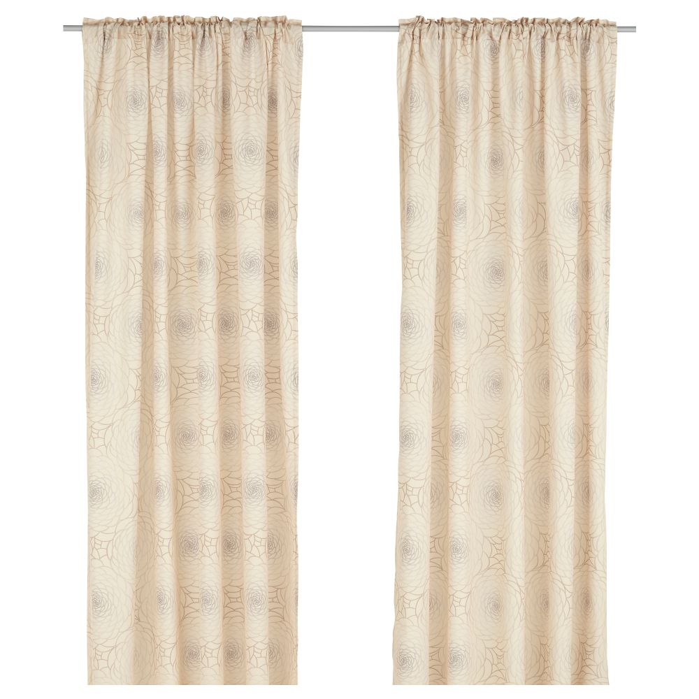 Гардины, 1 пара ОТИЛЬДЕ, бежевый (145x300 см) - схема-чертеж с размерами