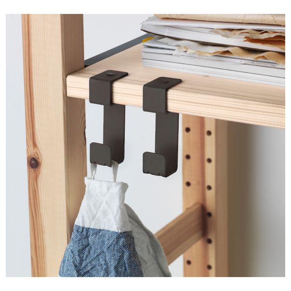 1 секция, полки/ящики ИВАР, сосна, серый (48x30x179 см) - фото 3