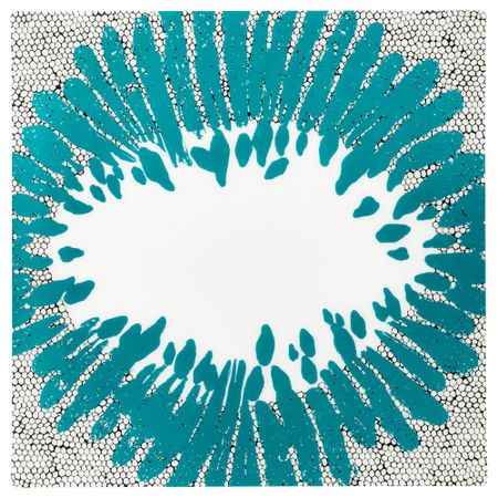 Салфетка под прибор ПОБОРЬЯ, с рисунком бирюзовый (37x37 см)