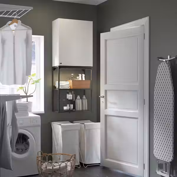 ENHET Комбинация д/хранения - антрацит/белый 60x32x150 см - фото 3