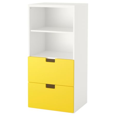 Комбинация для хранения СТУВА, белый, желтый (60x50x128 см)