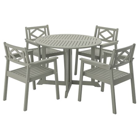 Стол + 4 кресла, для сада, серый морилка IKEA BONDSTOCKHOLM СТОКГОЛЬМMEN БОНДХОЛЬМЕН 293.304.82