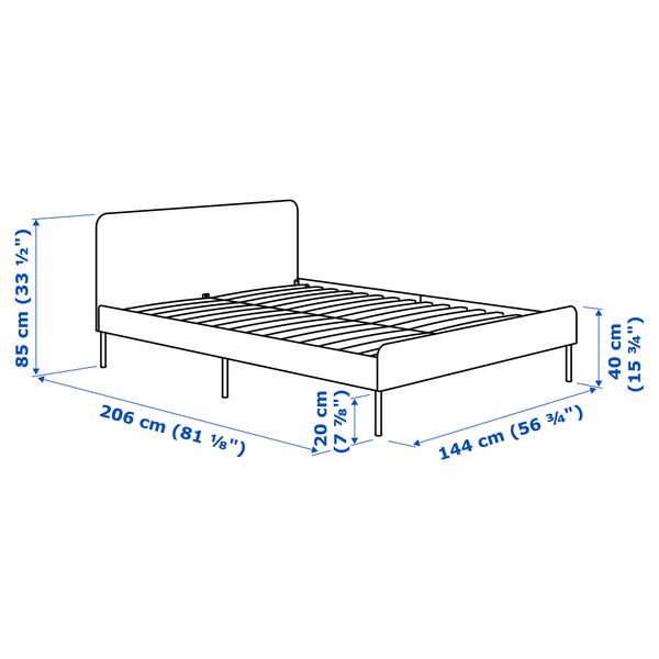 Каркас кровати с обивкой, 140x200 cm IKEA SLATTUM СЛАТТУМ 304.463.73 - фото 9