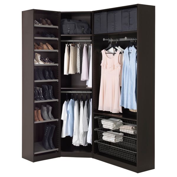 Гардероб ПАКС, черно-коричневый, Бальстад белый - схема-чертеж с размерами