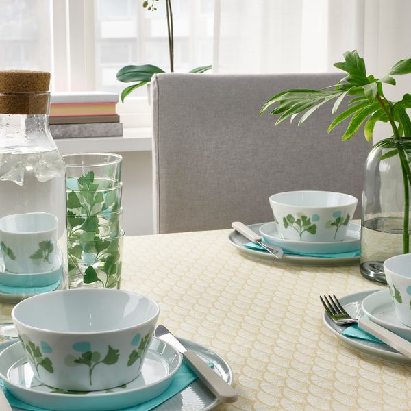 Скатерть, бежевый 145x240 см IKEA VÅRFINT ВОРФИНТ 504.812.33 - схема-чертеж с размерами