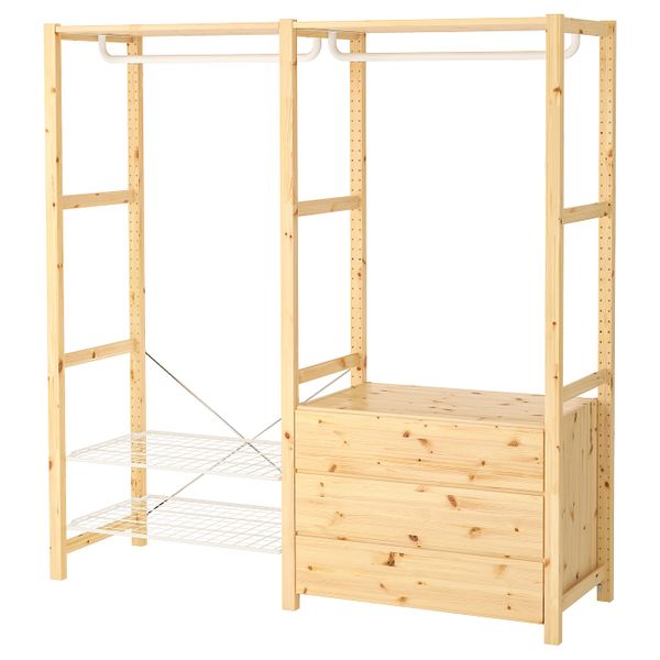 Стеллаж с полками, штангами, комодом 174x50x179 см IKEA IVAR ИВАР 893.146.10 - фото 2