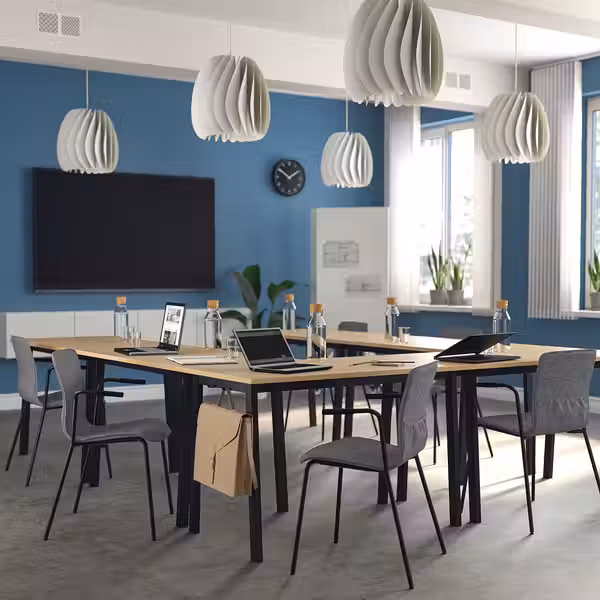 MITTZON МИТТЗОН Конференц-стол - дубовый шпон/чёрный 120x68x75 см - фото 2