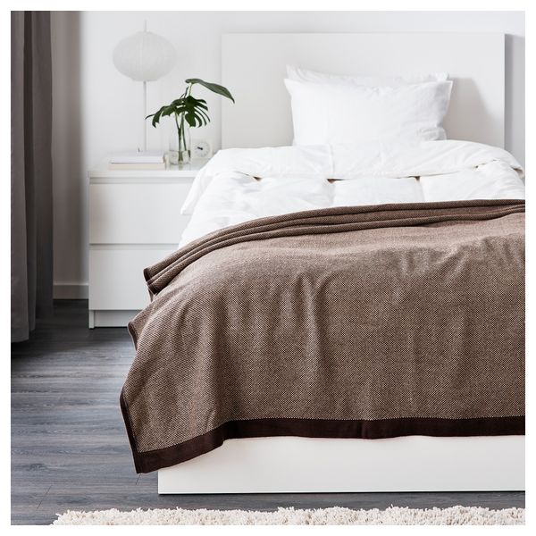 Плед ХЕНРИКА, светло-коричневый (120x180 см) - схема-чертеж с размерами