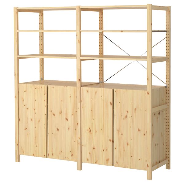 2 секции, полки, шкаф, 174x50x179 см, сосна IKEA IVAR ИВАР 792.483.62 - фото 1