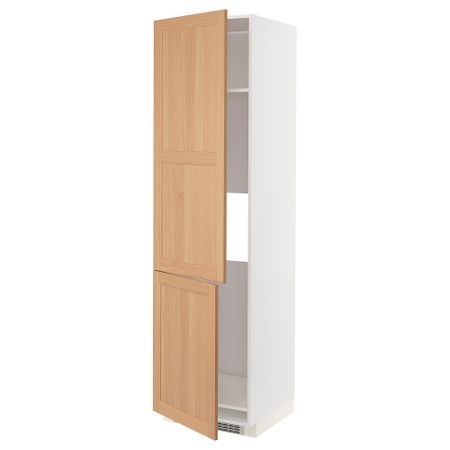 Высокий шкаф для холодильник, морозилки, 2дверцы, 60x60x220 см, белый IKEA METOD МЕТОД 994.389.07