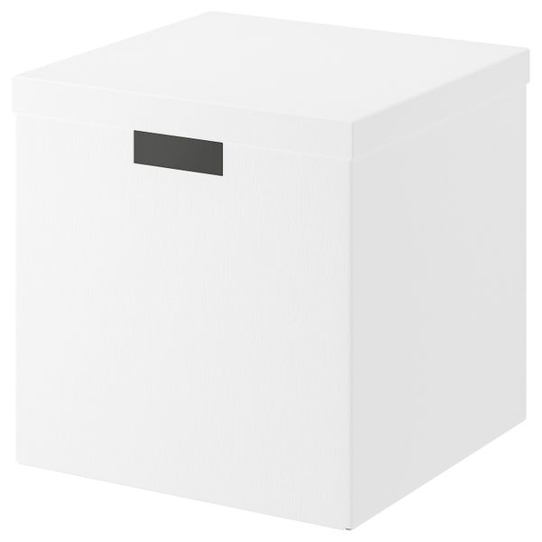 Коробка с крышкой, белый, 30x30x30 см IKEA ТЬЕНА 403.954.29 - фото 1