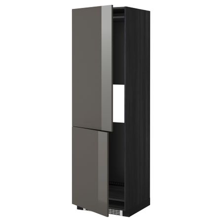 Высокий шкаф для холодильника или морозильник МЕТОД, черный, Рингульт серый
