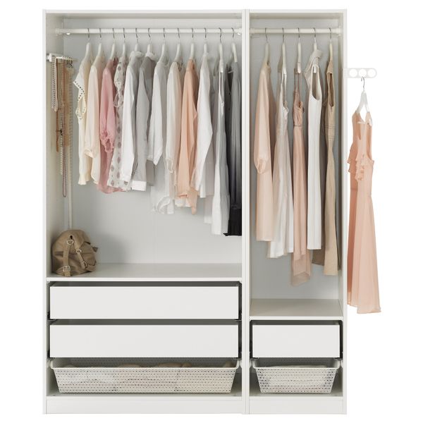 Гардероб ПАКС, белый, Тисседаль белый - схема-чертеж с размерами