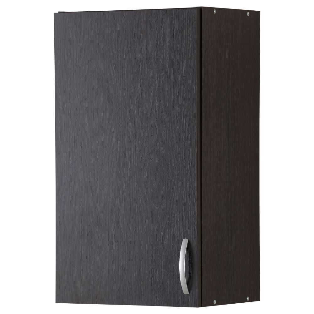 Навесной шкаф с дверцей АЛЬБРУ, черно-коричневый (40x70 см) - фото 1
