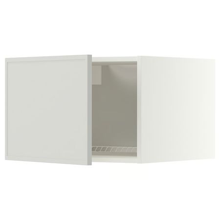 METOD Верхний шкаф д/холодильн/морозильн - белый/Aspudden светло-серый 60x40 см