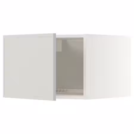 METOD Верхний шкаф д/холодильн/морозильн - белый/Aspudden светло-серый 60x40 см