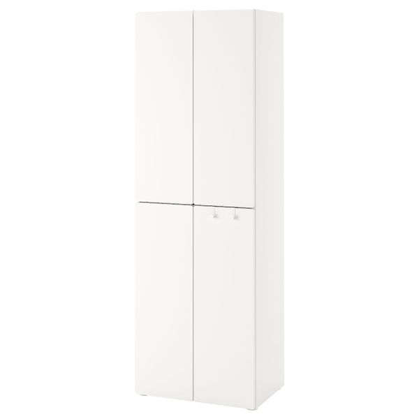 Гардероб, белый белый/с 2 платяными штангами 60x57x181 см IKEA SMÅSTAD СМОСТАД 493.956.08 - фото 1