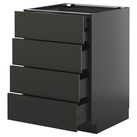 METOD / KNIVSHULT Напольный шкаф 4фасада/2нзк/3срд ящ