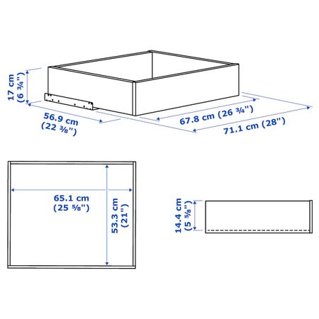 Ящик со стеклянной фронтальной панелью, черно-коричневый 75x58 см IKEA KOMPLEMENT КОМПЛИМЕНТ 803.666.13