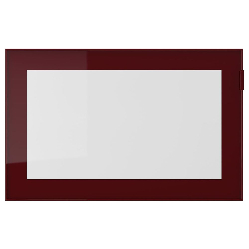 Стеклянная дверь, темный красно-коричневый/прозрачное стекло 60x38 см IKEA GLASSVIK ГЛАССВИК 304.443.50 - фото 1