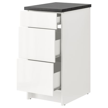 Напольный шкаф с ящиками, глянцевый белый 40 см IKEA KNOXHULT КНОКСХУЛЬТ 203.369.16