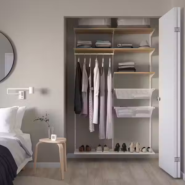 BOAXEL Гардероб, комбинация - белый/дуб 125x40x201 см - фото 2