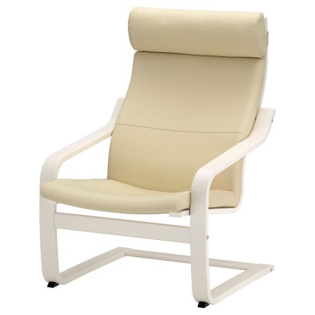 Кресло ПОЭНГ, белый, Глосе белый с оттенком