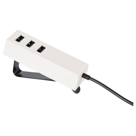 Зарядное устройство USB, с зажимом, белый IKEA LÖRBY ЛЁРБИ 503.603.25