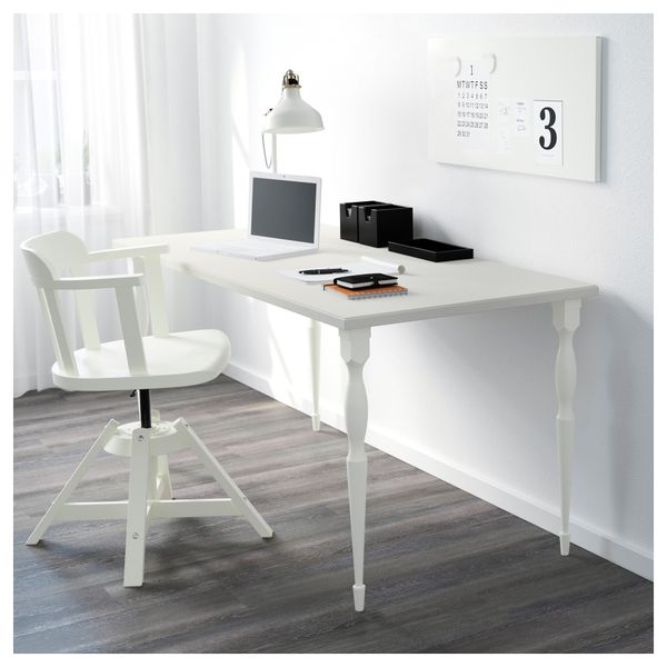 Стол КЛИМПЕН / НИПЕН, белый (150x75 см) - схема-чертеж с размерами