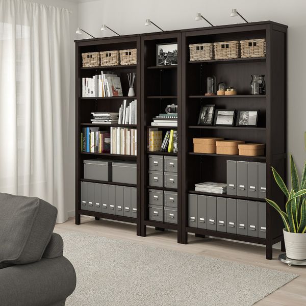 Стеллаж, черно-коричневый 229x197 см IKEA HEMNES ХЕМНЭС 292.311.56 - фото 2