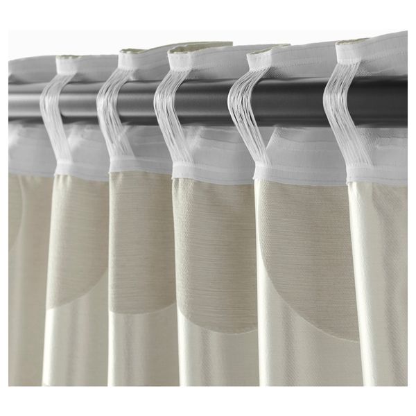 Гардины, 1 пара НИННЕ РУНД, светло-бежевый (145x300 см) - фото 3