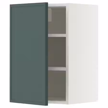 METOD Навесной шкаф с полками - белый/Aspudden темный серо-зеленый 40x60 см
