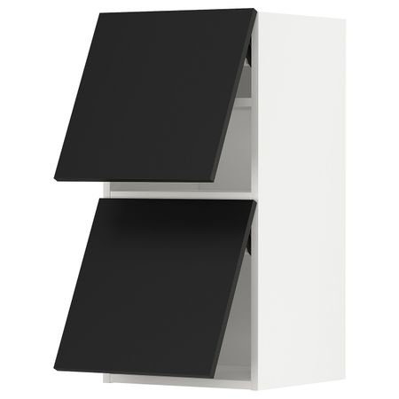 Навесной горизонтальный шкаф/2двери, белый/Юдевалла антрацит 40x80 см IKEA METOD МЕТОД 093.938.33