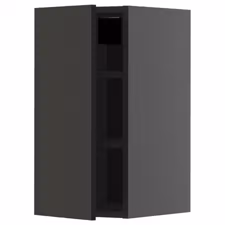 METOD Навесной шкаф с полками - черно-серый/Nickebo матовый антрацит 30x60 см