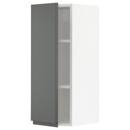 Навесной шкаф с полками, белый/Воксторп темно-серый 30x80 см IKEA METOD МЕТОД 994.451.73