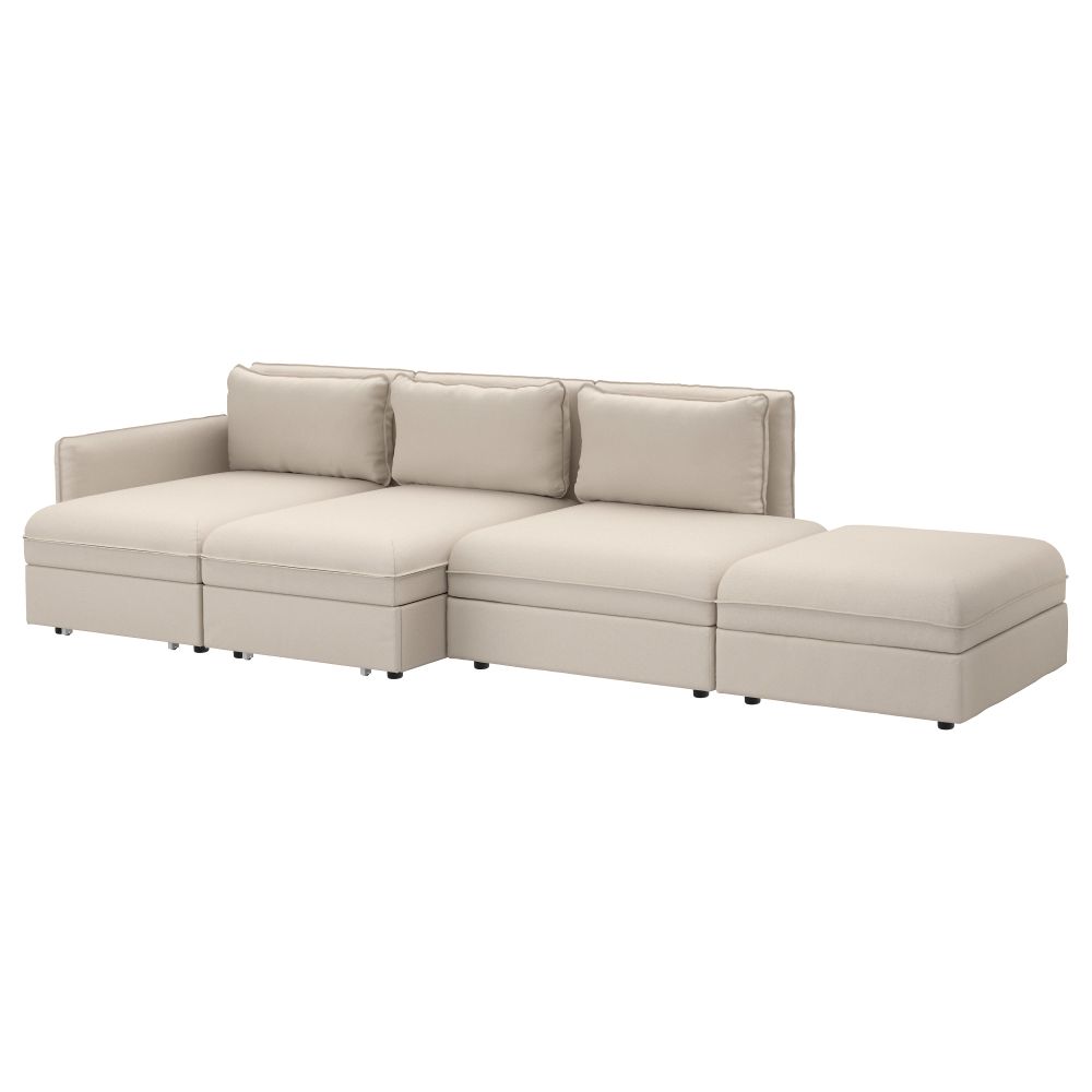 4-местный диван-кровать ВАЛЛЕНТУНА, Оррста бежевый - фото 1