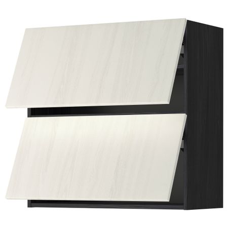 Навесной шкаф, 2 дверцы, горизонтальный МЕТОД, черный, Росдаль белый