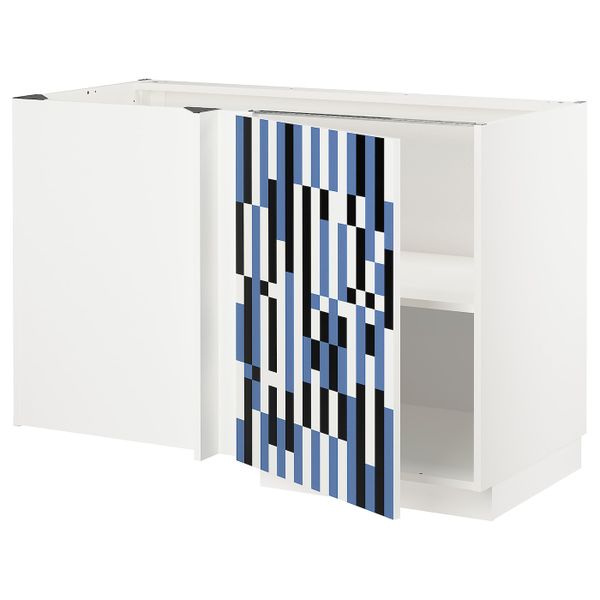 Угловой напольный шкаф с полкой, белый, Иттербин с печатным рисунком 128x68 см IKEA МЕТОД 692.870.09 - схема-чертеж с размерами