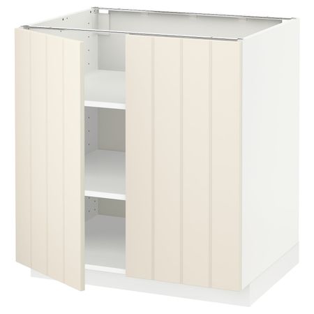 Напольный шкаф с полками/2двери, белый/Хитарп белый с оттенком 80x60 см IKEA METOD МЕТОД 292.264.52