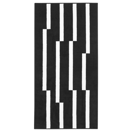 Ковер, короткий ворс, черный/белый, 75x150 см IKEA ЁРСБИ 304.501.43