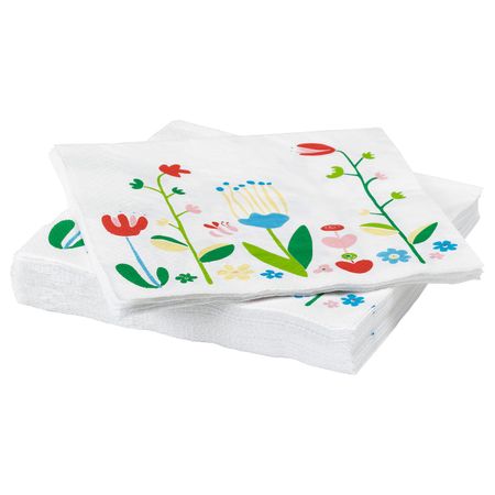 Салфетка бумажная, разноцветный 33x33 см IKEA СОММАР 2019 704.197.68