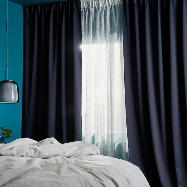 Гардины, блокирующие свет, 2 шт., темно-синий 145x300 см IKEA MAJGULL МАЙГУЛЛ 503.486.30 - фото 5