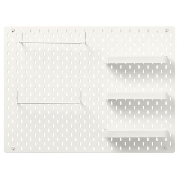 Настенная панель, комбинация, белый 76x56 см IKEA SKÅDIS СКОДИС 592.858.26 - схема-чертеж с размерами