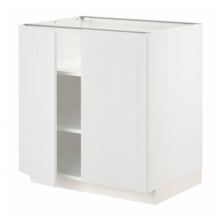 Напольный шкаф с полками/2дверцами, белый/Стенсунд белый 80x60 см IKEA METOD МЕТОД 694.096.52