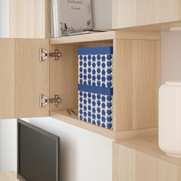 Коробка с крышкой, синий/с рисунком 18x25x15 см IKEA TJENA ТЬЕНА 004.678.47 - фото 5